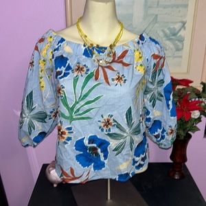 Zara Basic Floral Blouse - small size